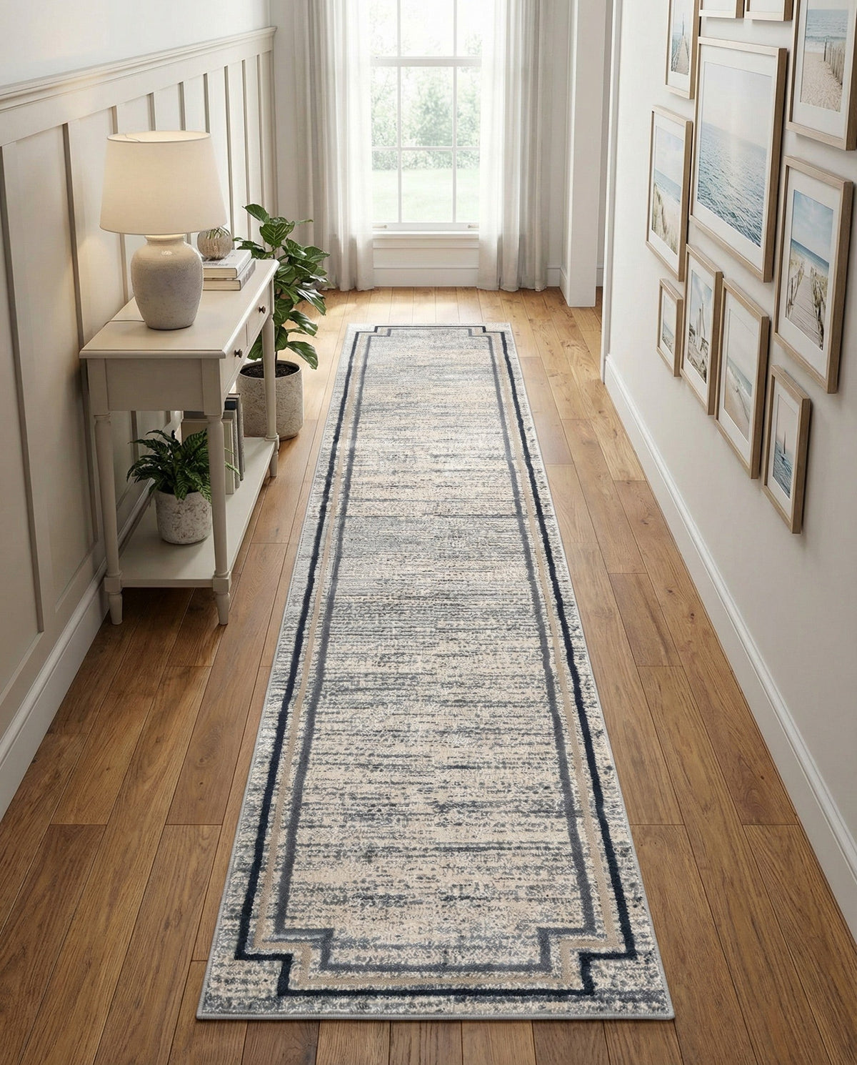 Serenity Sands Collection Area Rug -  Hushhaven Runner Gray  lifestyle 96