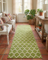Lattice Gardens Collection Area Rug -  Bloomfield (Light Green) Runner Light Green  lifestyle 67