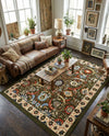 Tabriz Tapestry Collection Area Rug - Sahand (Green) Rectangle Green  lifestyle 26