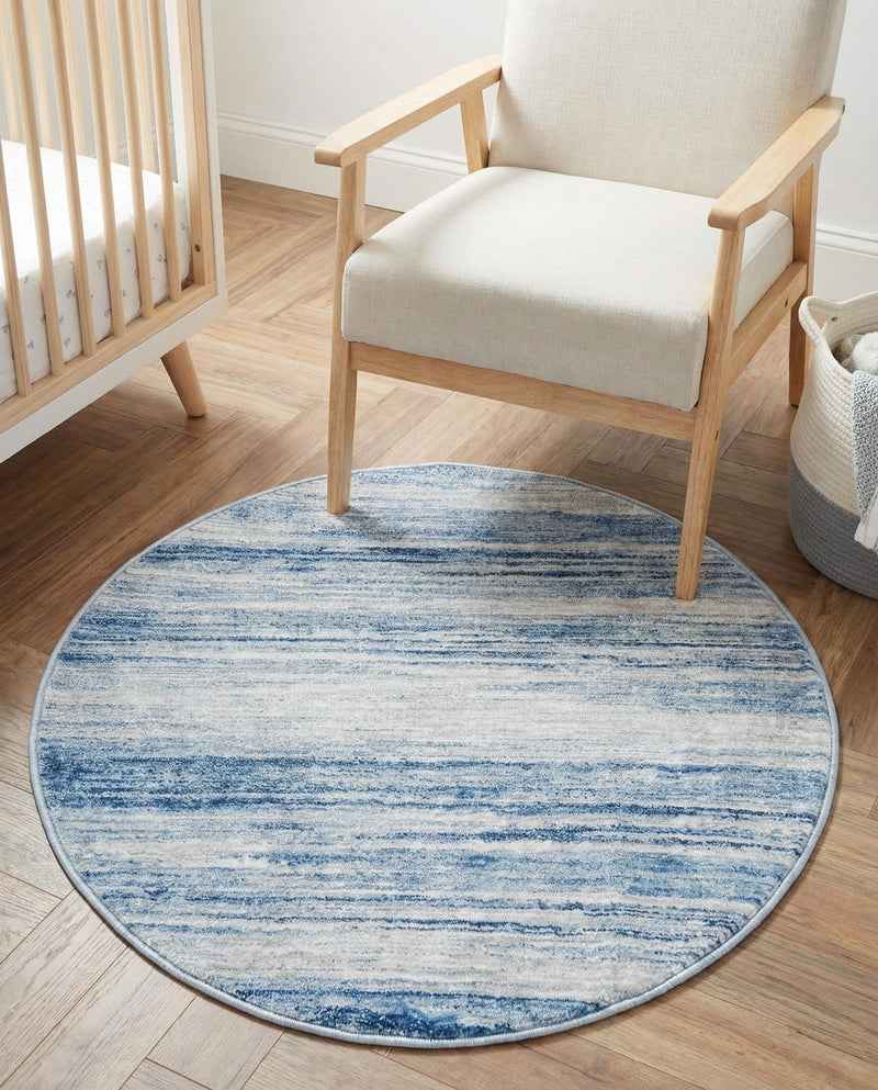 Zagros Shades Collection Area Rug -  Sepidan Round Blue Ivory  lifestyle 38