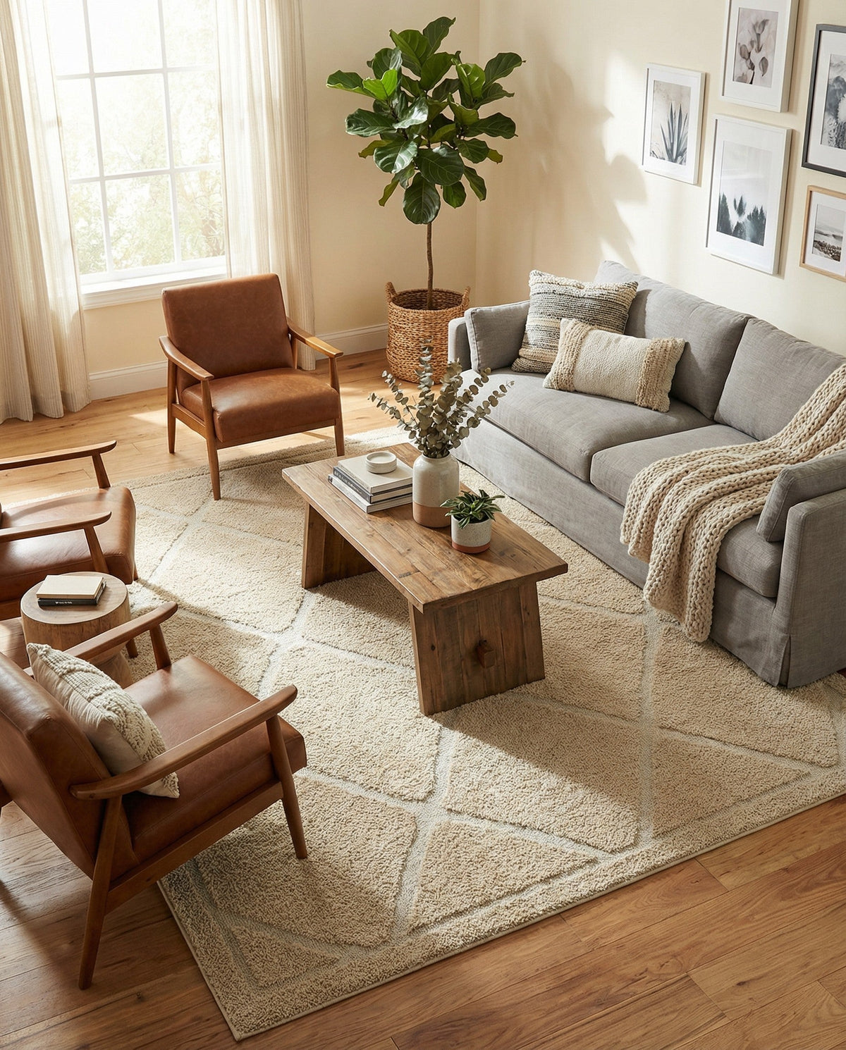 Trellis Haven Collection Area Rug - Havenwood Rectangle Beige  lifestyle 49