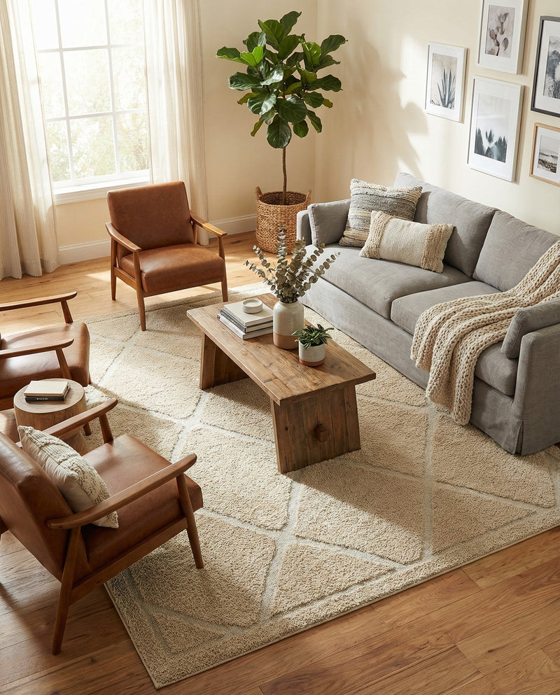 Trellis Haven Collection Area Rug - Havenwood Rectangle Beige  lifestyle 49