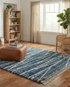 Tranquil Tides Shag Collection Area Rug -  Frost Rectangle Blue  lifestyle 38