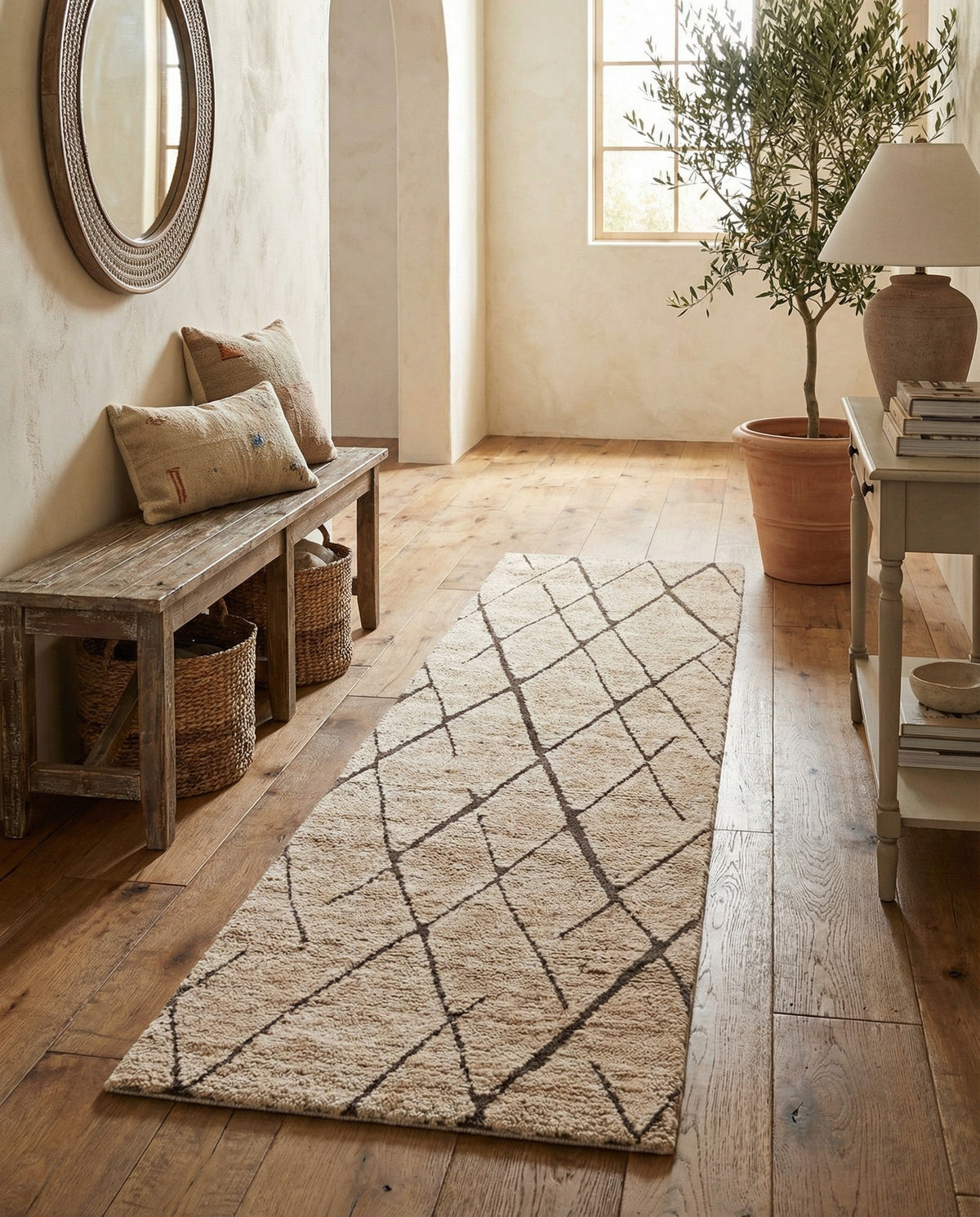Sahara Berber Wool Collection Area Rug - Marrakesh Runner Camel Brown  lifestyle 142