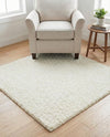 Cozy Comfort Shag Collection Area Rug - Haven (White) Square White  lifestyle 79