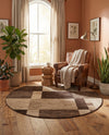 Autumn Meadow Collection Area Rug -  Sycamoreside (Light Brown) Round Light Brown  lifestyle 72