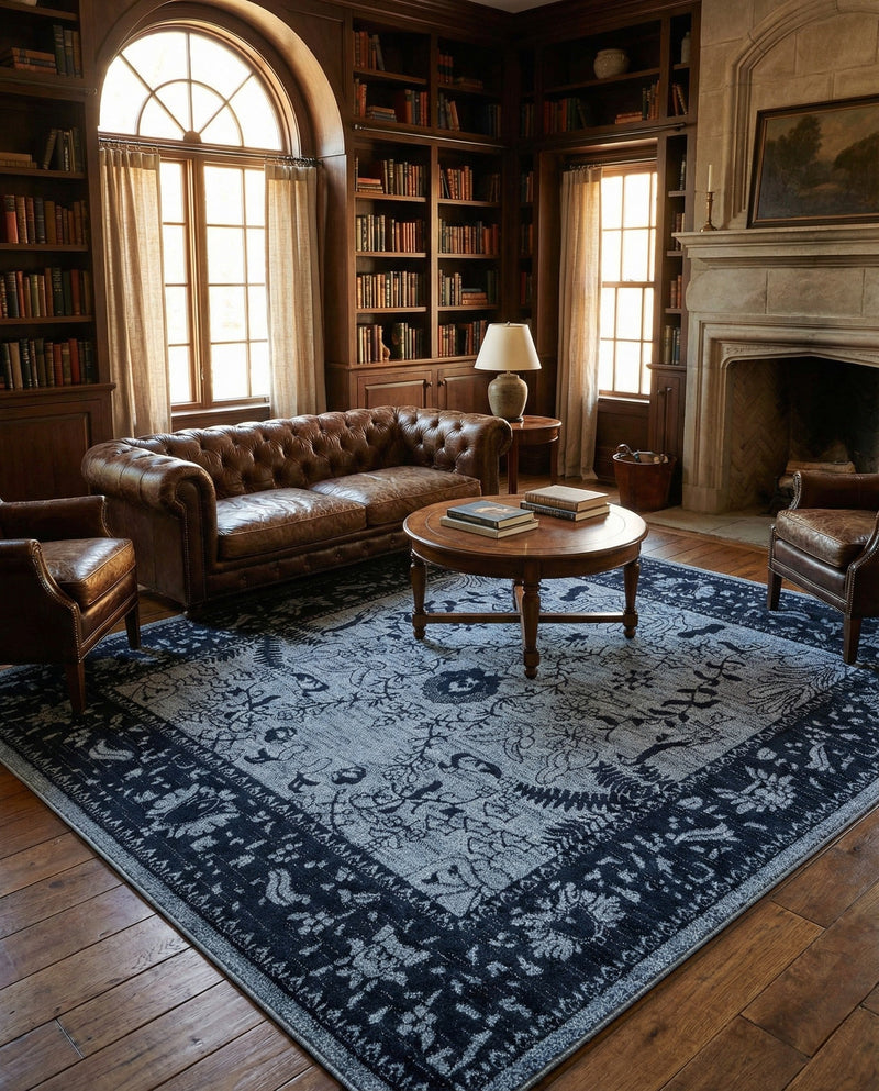 Horizon Collection Area Rug -  Apex (Blue) Square Blue  lifestyle 33