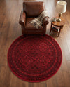 Samarkand Elegance Collection Area Rug -  Samanid Round Red  lifestyle 56