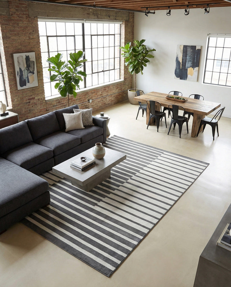 Copenhagen Edge Collection Area Rug -  Vesterbro Rectangle Gray  lifestyle 13