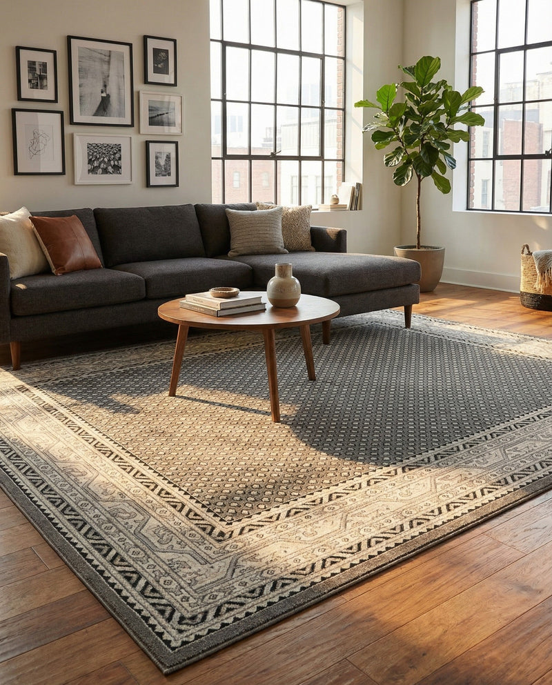 Soho Elegance Collection Area Rug -  Mercer (Gray) Rectangle Gray  lifestyle 21