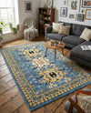 Tabriz Tapestries Collection Area Rug - Azerbaijan (Light Blue) Rectangle Light Blue  lifestyle 24