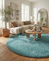Alpine Plush Collection Area Rug -  Cortina (Aqua) Round Aqua  lifestyle 41