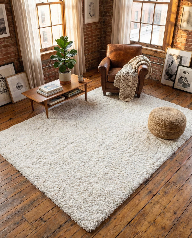 Plush Oasis Collection Area Rug - Serenity (Snow White) Rectangle Snow White  lifestyle 28