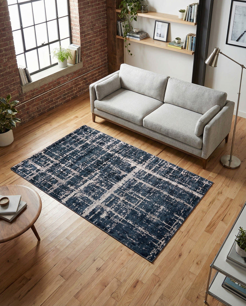 Metro Heights Collection Area Rug -  Flatiron Rectangle Navy Blue  lifestyle 20