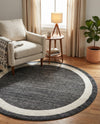 Studio Haven Collection Area Rug -  Alcove (Black) Round Black  lifestyle 50