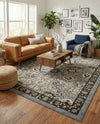 Tabriz Tapestry Collection Area Rug - Sahand (Dark Gray) Rectangle Dark Gray  lifestyle 17