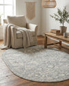 Seville Stripes Collection Area Rug -  Cordoba (Gray) Oval Gray  lifestyle 78