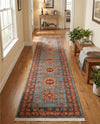 Persian Elegance Collection Area Rug -  Bushehr Runner Light Blue  lifestyle 57