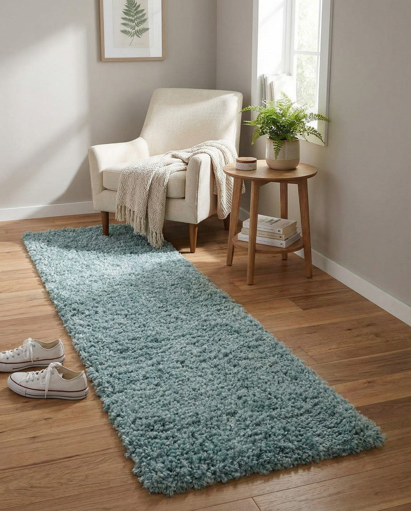 Alpine Plush Collection Area Rug -  Cortina (Aqua) Runner Aqua  lifestyle 76