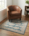 Seville Stripes Collection Area Rug -  Granada (Blue) Square Blue  lifestyle 74