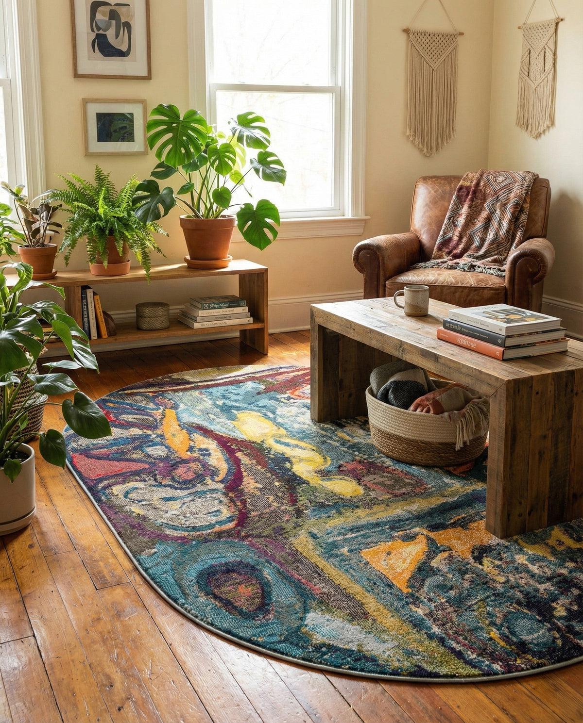 Autumnal Tapestry Collection Area Rug - Harvestville Oval Multi  lifestyle 102