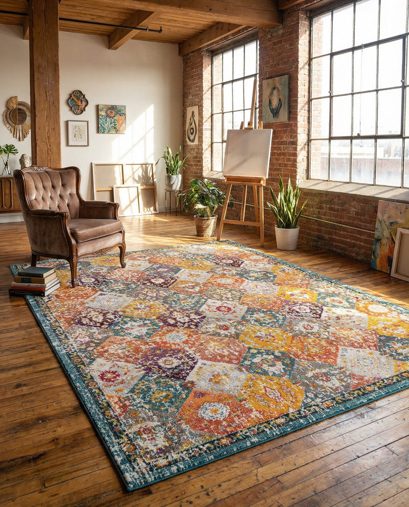 Brighton Terrace Collection Area Rug -  Rottingdean (Multi) Rectangle Multi  lifestyle 5