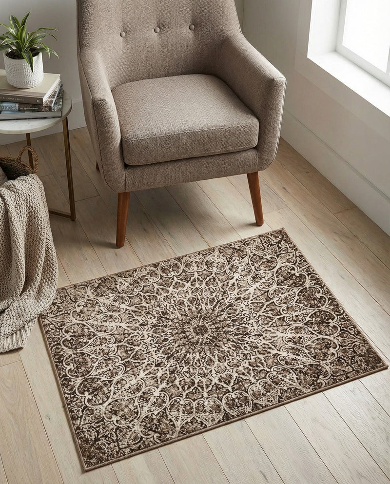 Riviera Elegance Collection Area Rug -  Eze Rectangle Brown  lifestyle 51