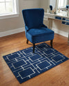 Hollywood Luxe Collection Area Rug -  Beverly (Navy Blue Silver) Rectangle Navy Blue Silver  lifestyle 3