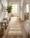 Tassel Trail Collection Area Rug - Pathway (Beige) Runner Beige  lifestyle 74