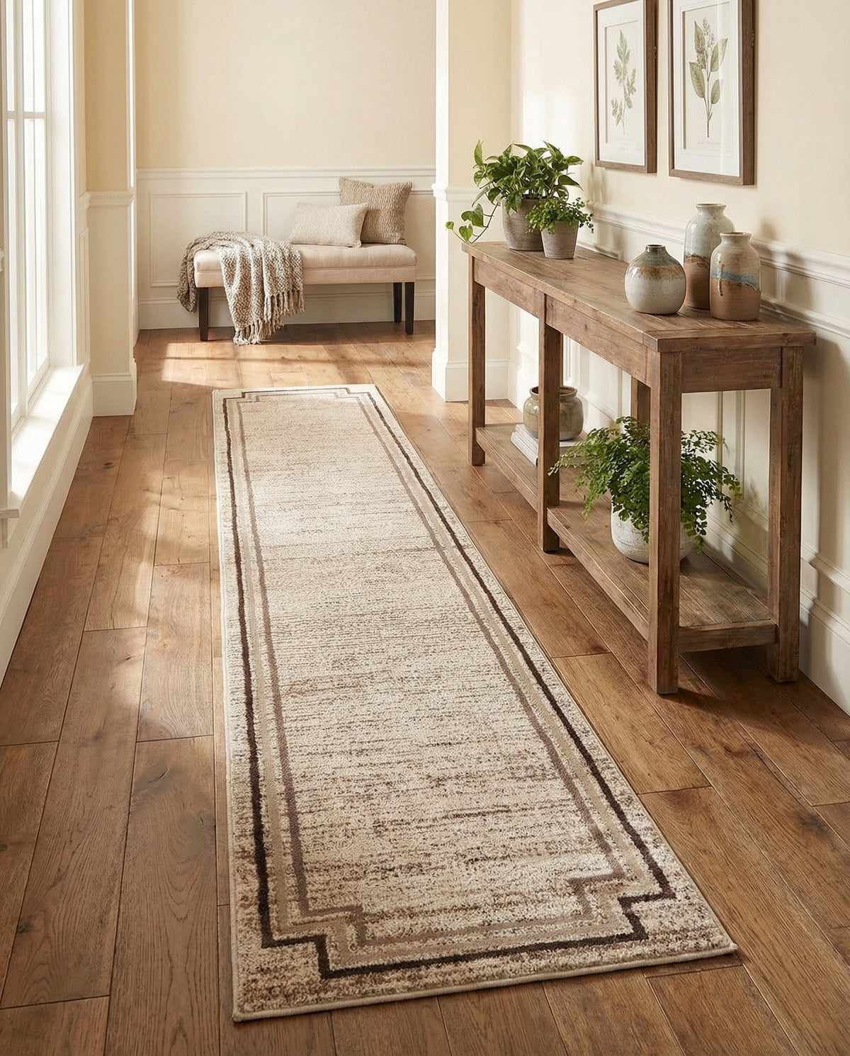 Serenity Sands Collection Area Rug -  Hushhaven Runner Brown  lifestyle 88