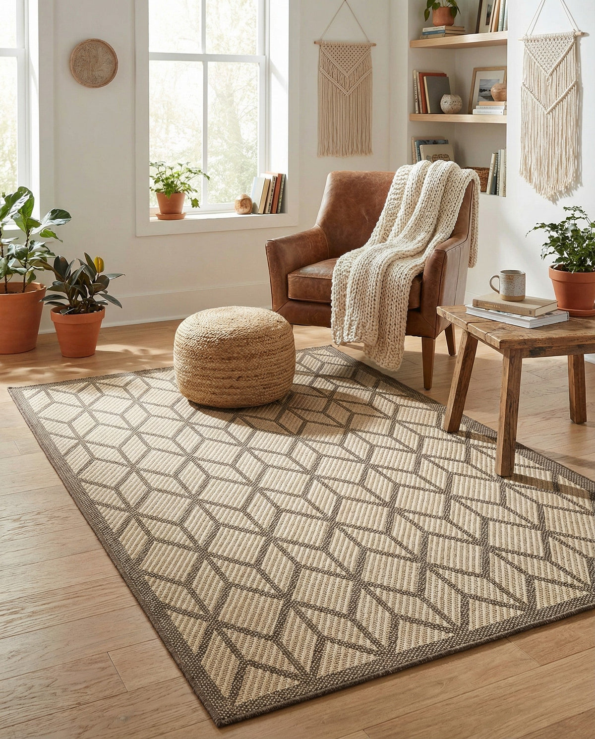 Sahara Sands Collection Area Rug -  Mut Rectangle Natural  lifestyle 6