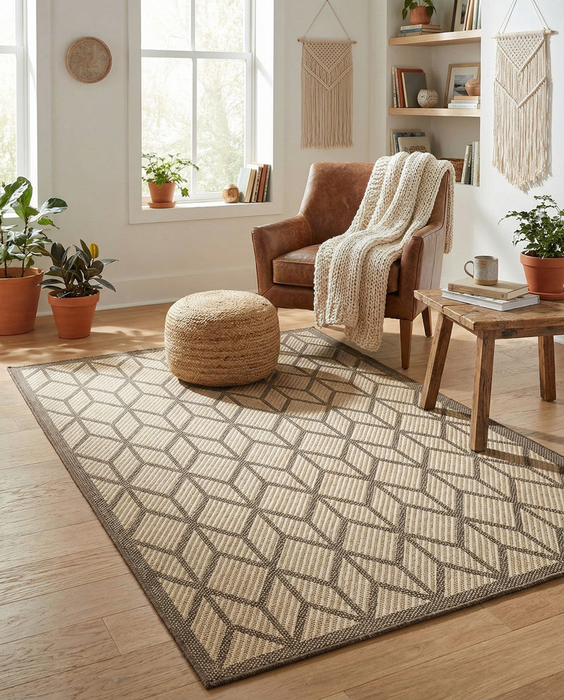 Sahara Sands Collection Area Rug -  Mut Rectangle Natural  lifestyle 6