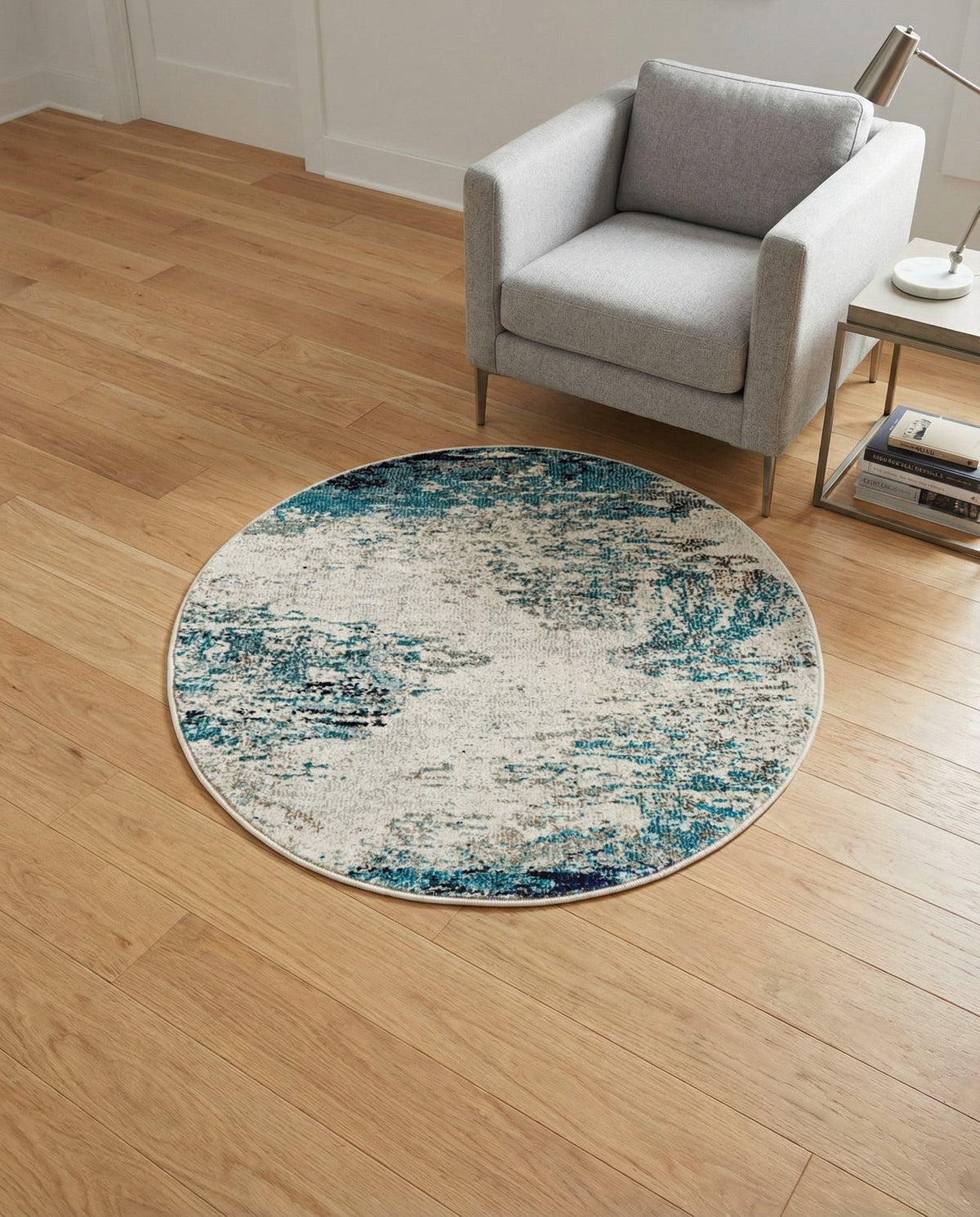 Colorburst Oasis Collection Area Rug -  Tropic Round Blue  lifestyle 82