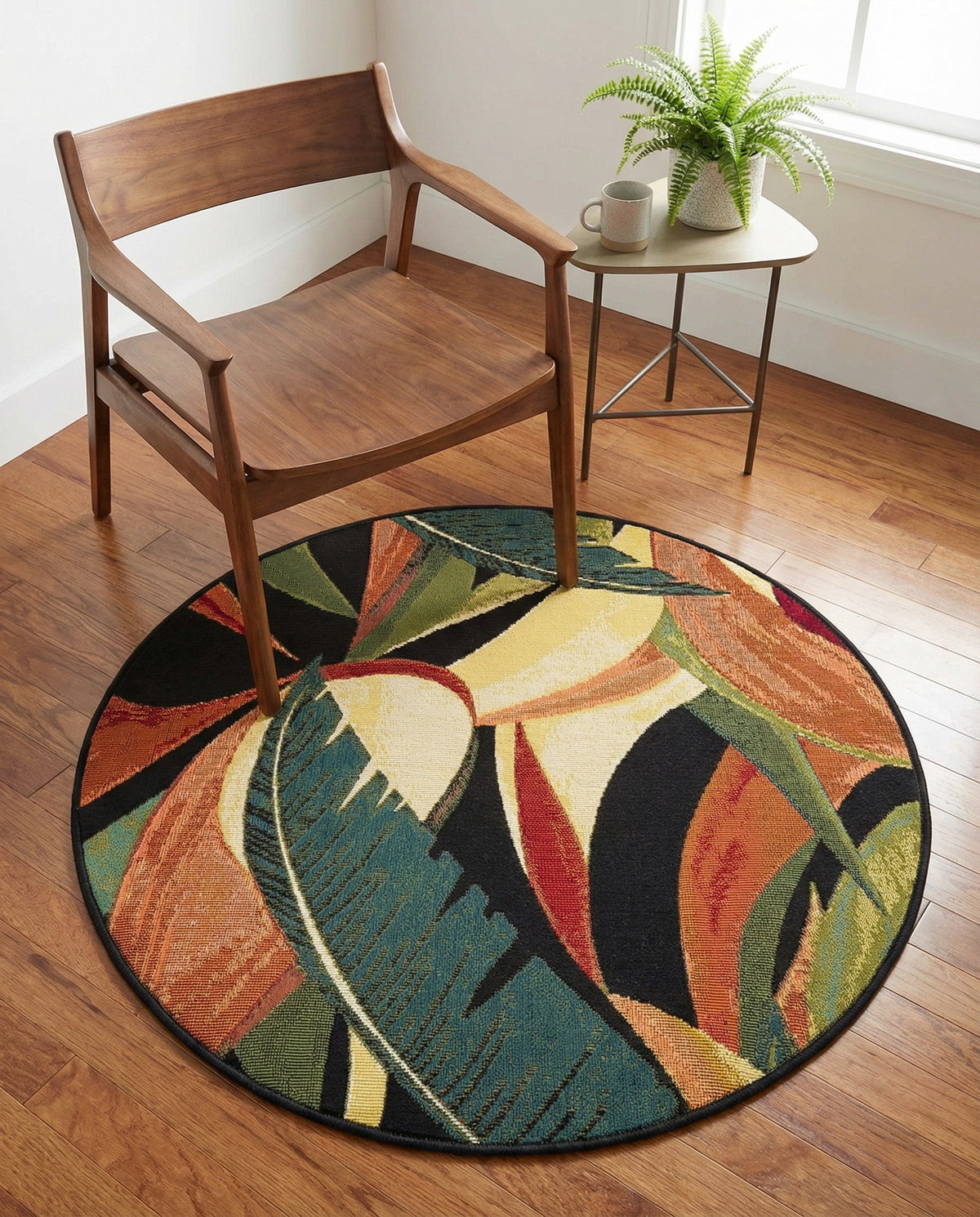 Seaside Blooms Collection Area Rug -  Tivoli Round Multi  lifestyle 113