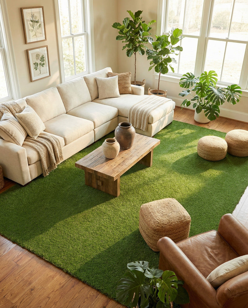 Meadow Retreat Collection Area Rug - Glen Rectangle Green  lifestyle 43