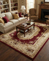 Versailles Elegance Collection Area Rug -  Louveciennes (Red) Rectangle Red  lifestyle 11