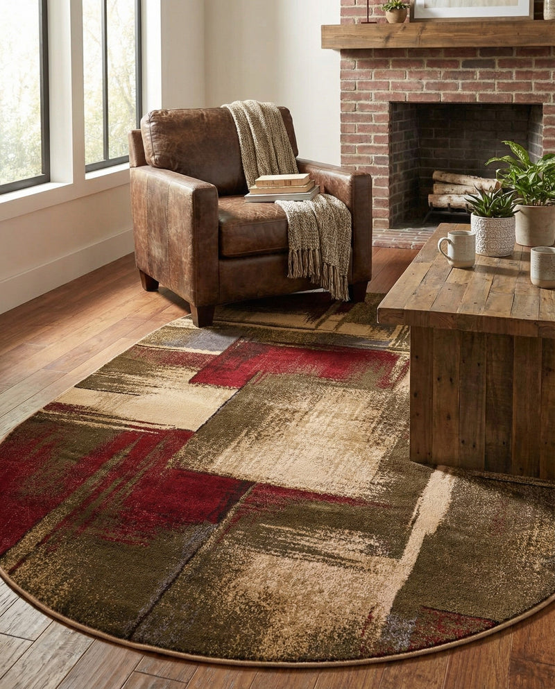 Bistro Lounge Collection Area Rug -  Doppio Oval Multi  lifestyle 82