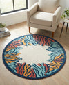 Caribbean Terrace Collection Area Rug -  Tortola Round Multi  lifestyle 64