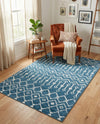 Marrakech Lattice Collection Area Rug - Medina (Blue) Rectangle Blue  lifestyle 11