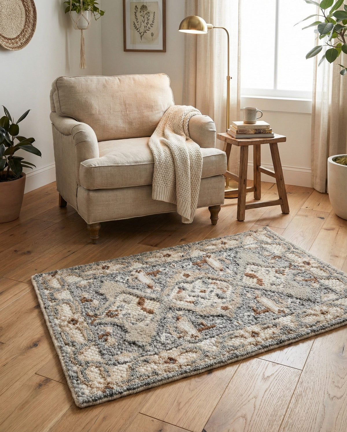 Byzantine Heritage Collection Area Rug - Istanbul Rectangle Antique Gray  lifestyle 17