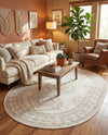 Savannah Elegance Collection Area Rug -  Tybee (Ivory) Oval Ivory  lifestyle 79