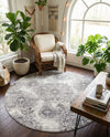 Riviera Elegance Collection Area Rug -  Monaco (Gray) Round Gray  lifestyle 40