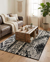 Cascade Range Collection Area Rug - Hood (Black and White) Rectangle Black and White  lifestyle 7