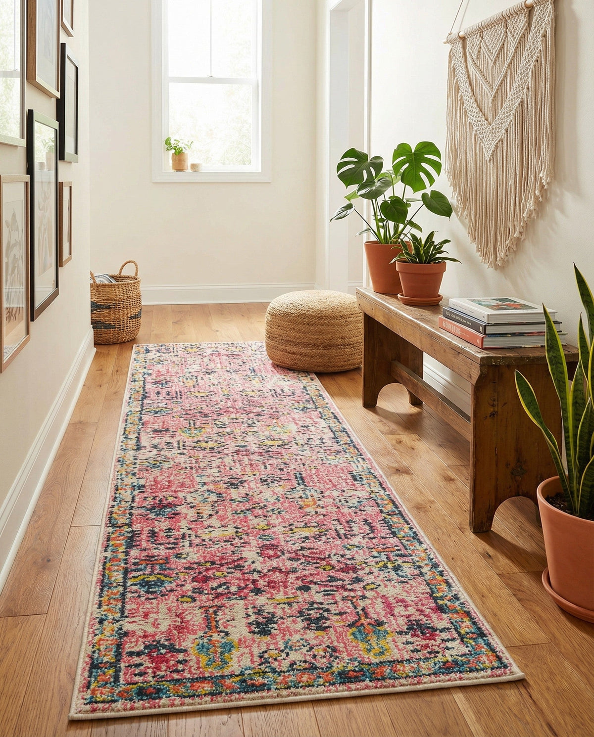 Sierra Collection Area Rug -  Shasta Runner Pink  lifestyle 126