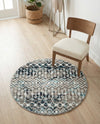 Mediterranean Lattice Collection Area Rug - Santorini (Multi Gray Blue) Round Multi Gray Blue  lifestyle 88