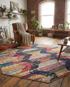 Colorburst Oasis Collection Area Rug -  Mirage Octagon Multi  lifestyle 46