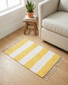 Tassel Trail Collection Area Rug - Pathway (Yellow and Ivory) Rectangle Yellow and Ivory  lifestyle 9