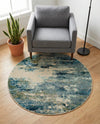Chromatic Oasis Collection Area Rug -  Serene Round Light Blue  lifestyle 44
