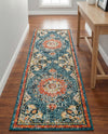 Brighton Terrace Collection Area Rug - Hove (Blue) Runner Blue  lifestyle 45