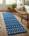 Mediterranean Lattice Collection Area Rug - Santorini (Navy Blue) Runner Navy Blue  lifestyle 49